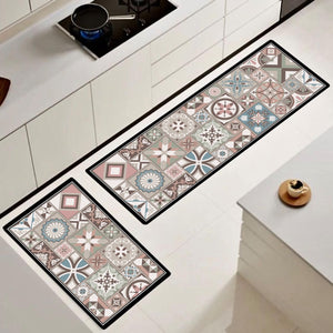 ¡NEW! Set Alfombras de Cocina Rosa Provenza Antideslizante y Absorbente
