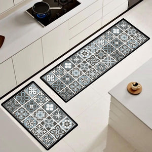 ¡NEW! Set Alfombras de Cocina Mosaico Agua Mediterránea Antideslizante y Absorbente