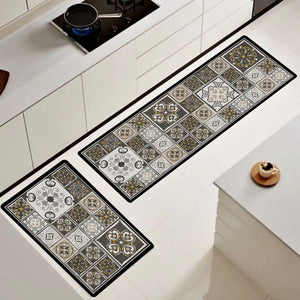 ¡NEW! Set Alfombras de Cocina Vintage Tostado Antideslizante y Absorbente