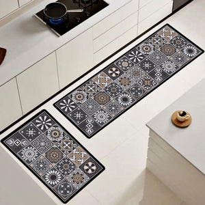 ¡NEW! Set Alfombras de Cocina Café Oscuro Antideslizante y Absorbente