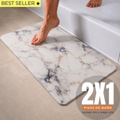 Alfombra de baño de diatomita Calacatta secado rápido 60x40 cm | Antibacterial y original