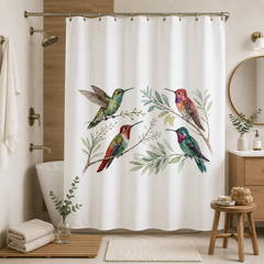 Cortina de Baño Impermeable 180x180 | 4 Colibrís - Mandir Home