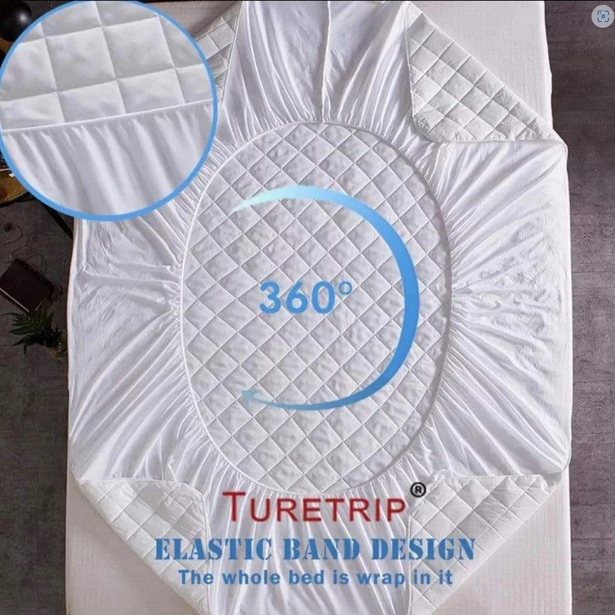 Cubre Colchón Impermeable 1,5p + Funda de Almohada