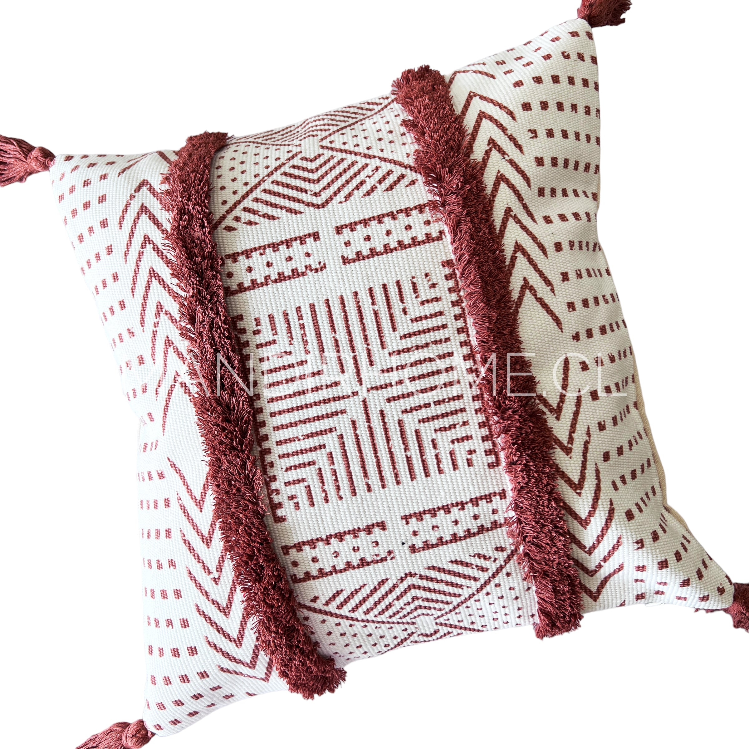 ¡Queda 1! Funda Boho Berta Ladrillo Cuadrada