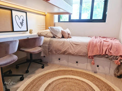 Manta Rosada Punto Borlas Esquinas 180x120cms