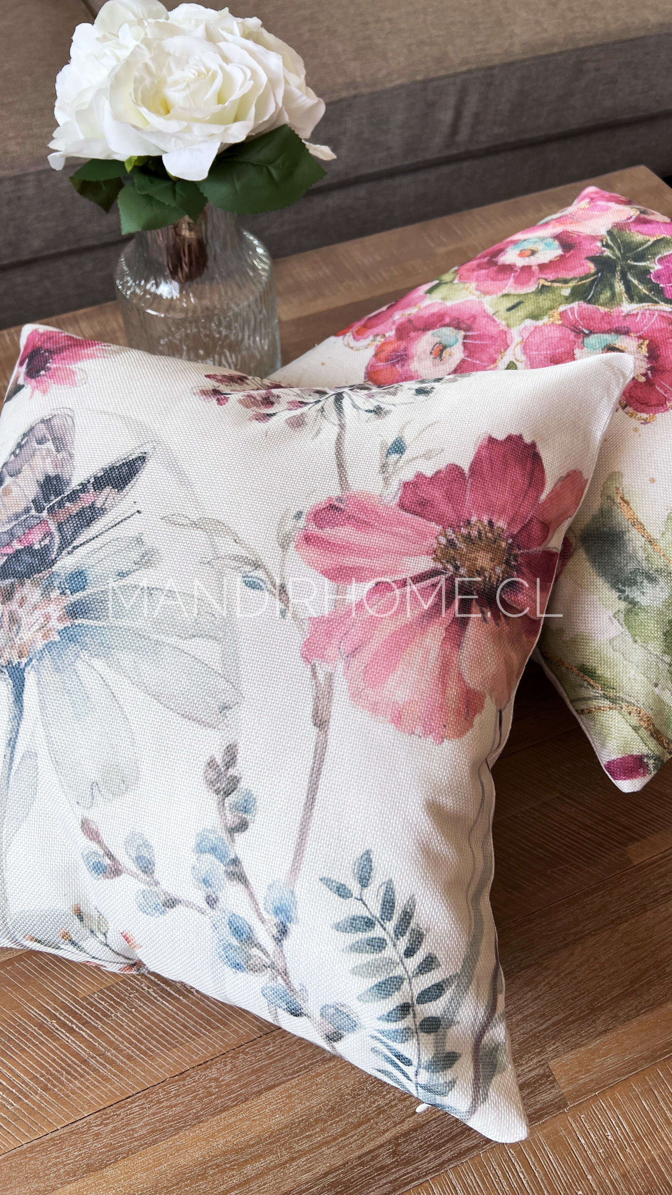 Funda de Cojín Estampada Mariposa Vintage 45x45cms