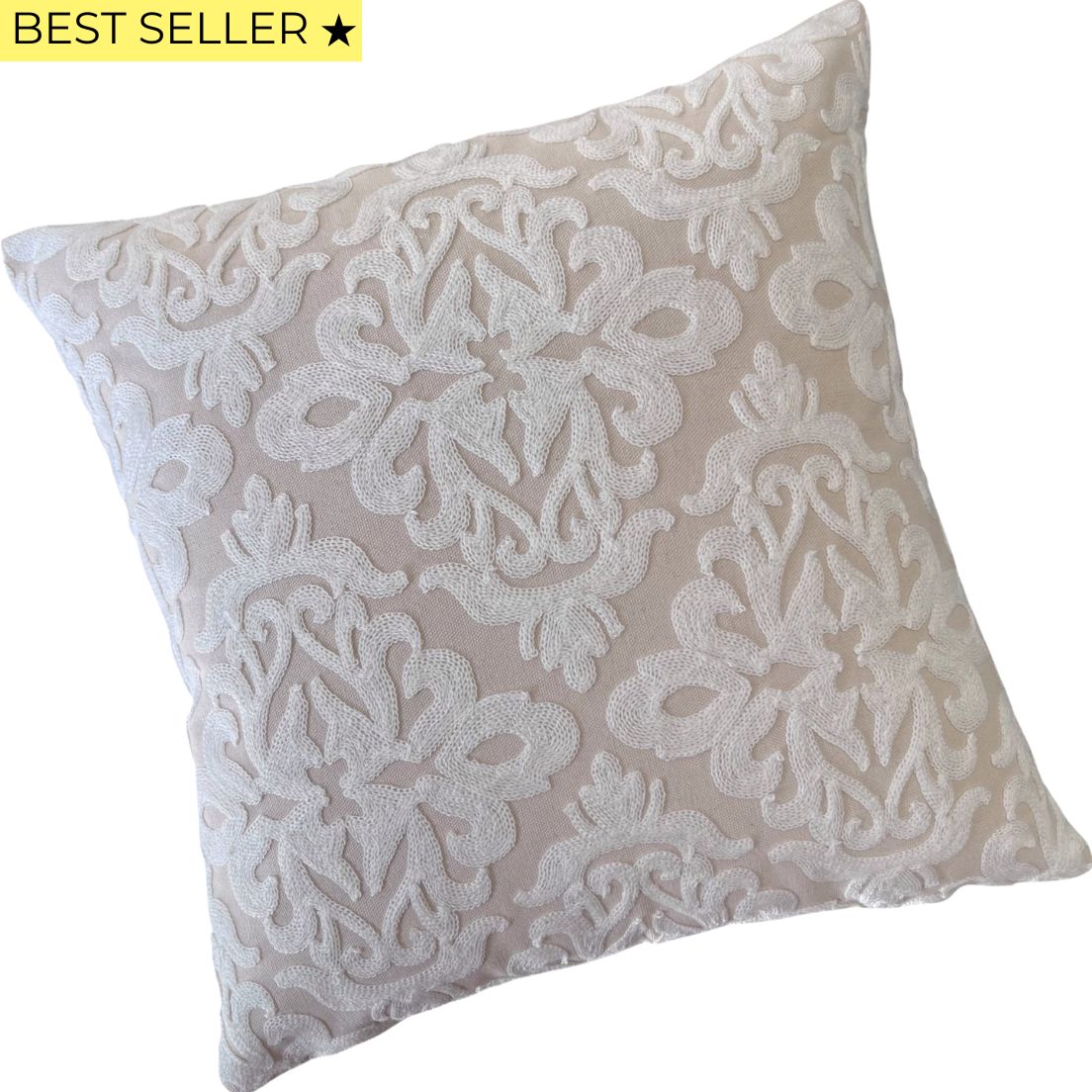 Funda de Cojín Bordado María José Cuadrada 45x45cms