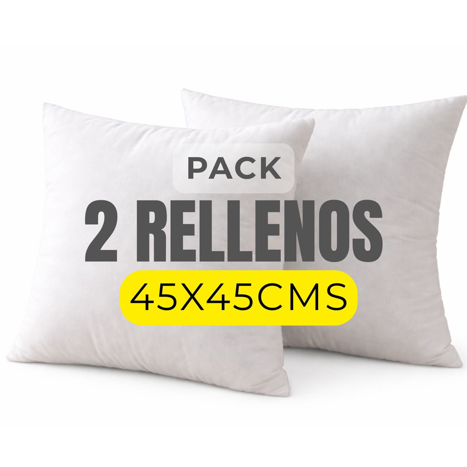 Pack 2 Rellenos de Cojín 45x45 Premium | Fibra Siliconada
