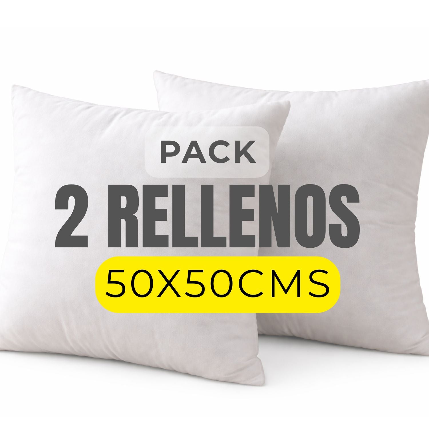 Pack 2 Rellenos de Cojín 50x50 Premium | Fibra Siliconada