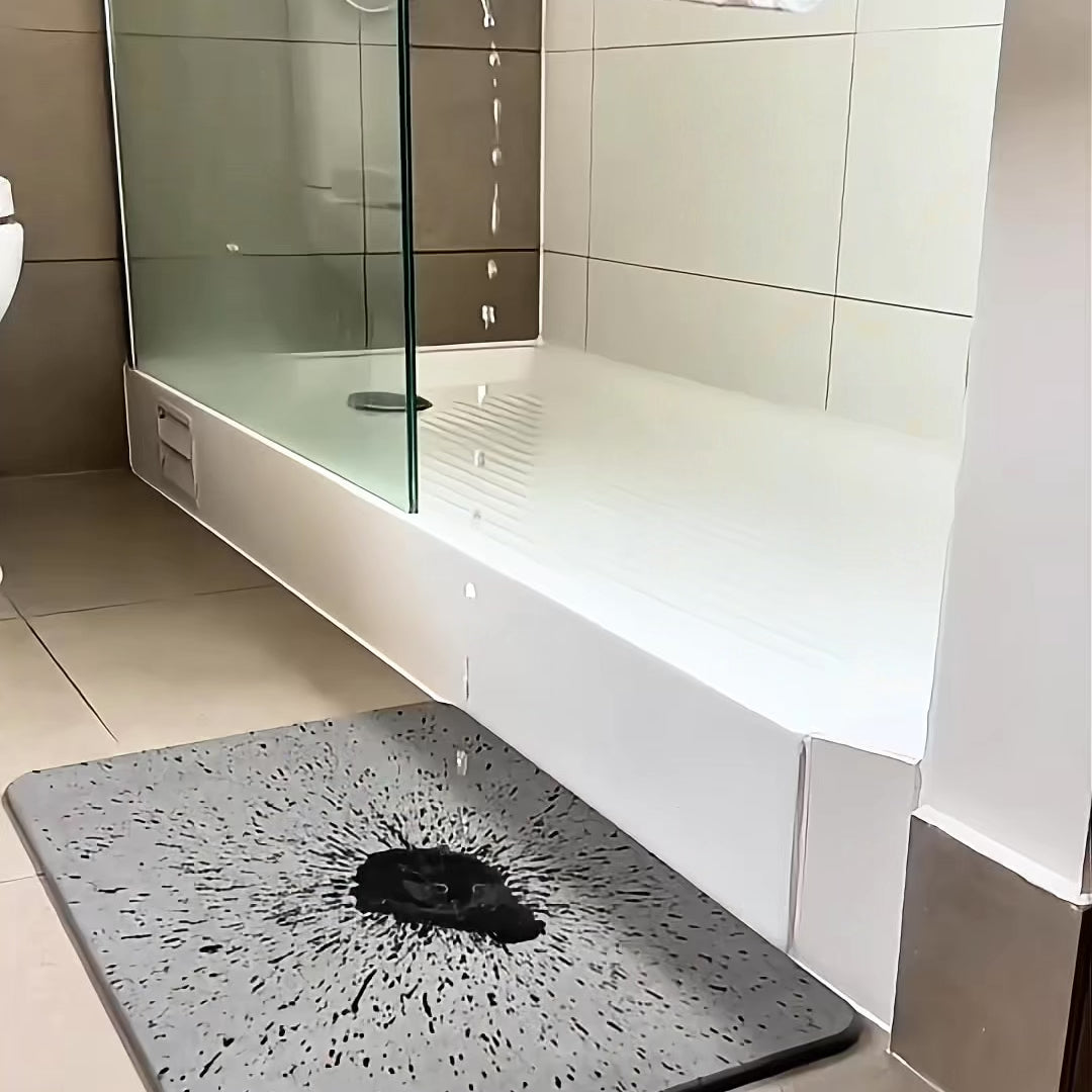 2x1 Alfombra de baño de diatomita Terrazo secado rápido 60x40 cm | Antibacterial y original