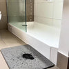 2x1 Alfombra de baño de diatomita Gris Olas secado rápido 60x40 cm | Antibacterial y original