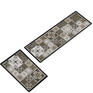 ¡NEW! Set Alfombras de Cocina Vintage Tostado Antideslizante y Absorbente