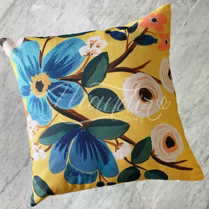 Funda de Cojín Estampado Flores Amarillo Vintage