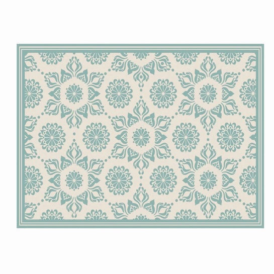 Alfombra Vinílica Hindu Turquesa Menta 220x140cms/ A PEDIDO