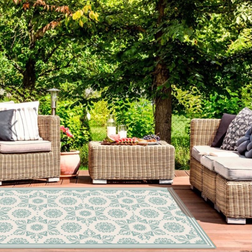 Alfombra Vinílica Hindu Turquesa 220x140cms/ A PEDIDO