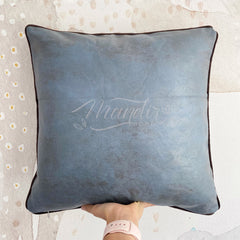 ¡Queda 1! Funda Cojín Eco Cuero Azul