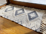 Alfombra Bajada Rectangular Estampado Jaspeado Gris Tipo Kelim 100x60cms