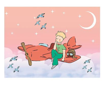 Alfombra Vinílica Principito En Las Nubes 110x140cms/ A PEDIDO