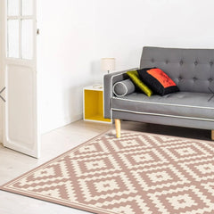 Alfombra Vinílica Rombo Rosado Pastel 220x140cms/ A PEDIDO