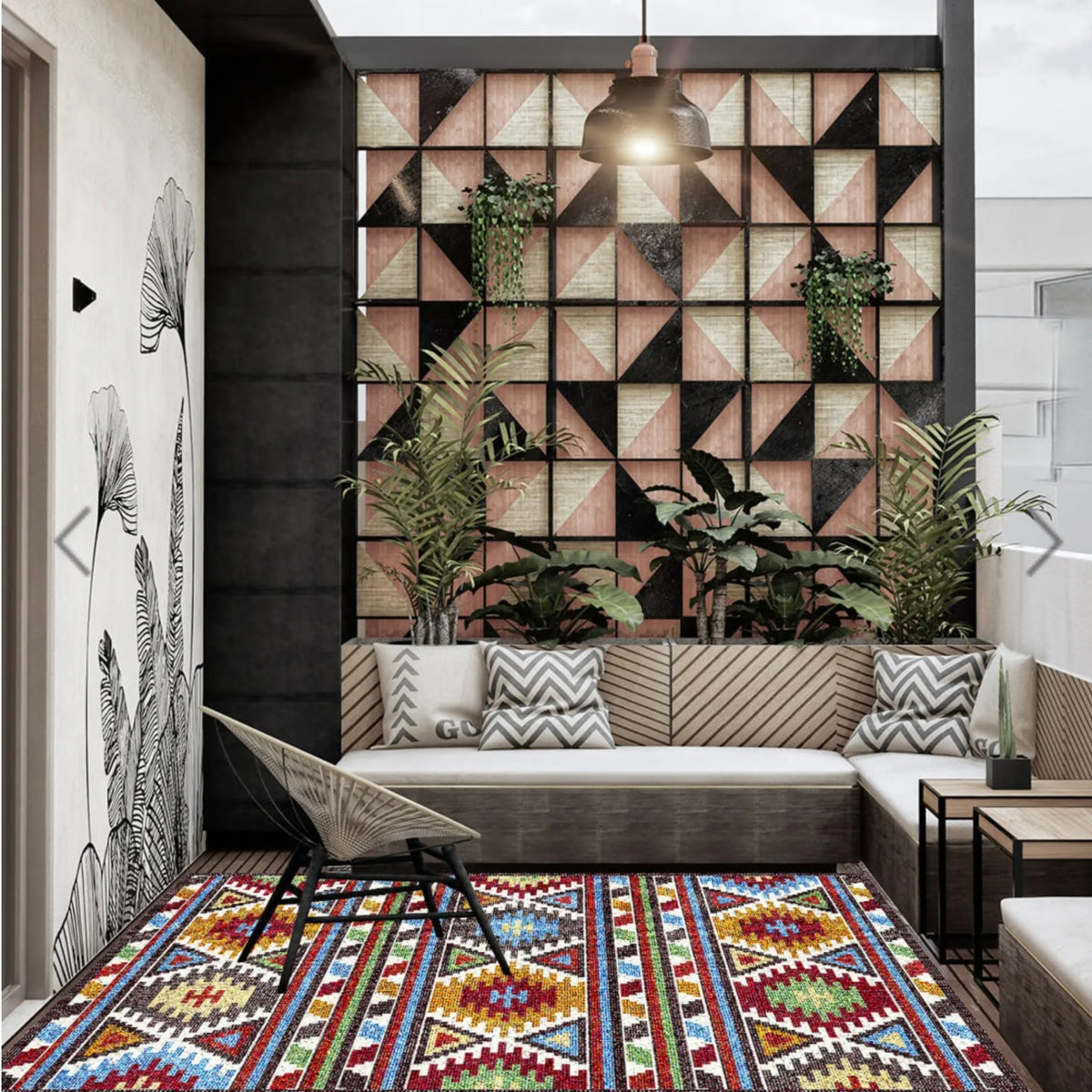 Alfombra Vinílica Estilo Kelim 220x140cms/ A PEDIDO