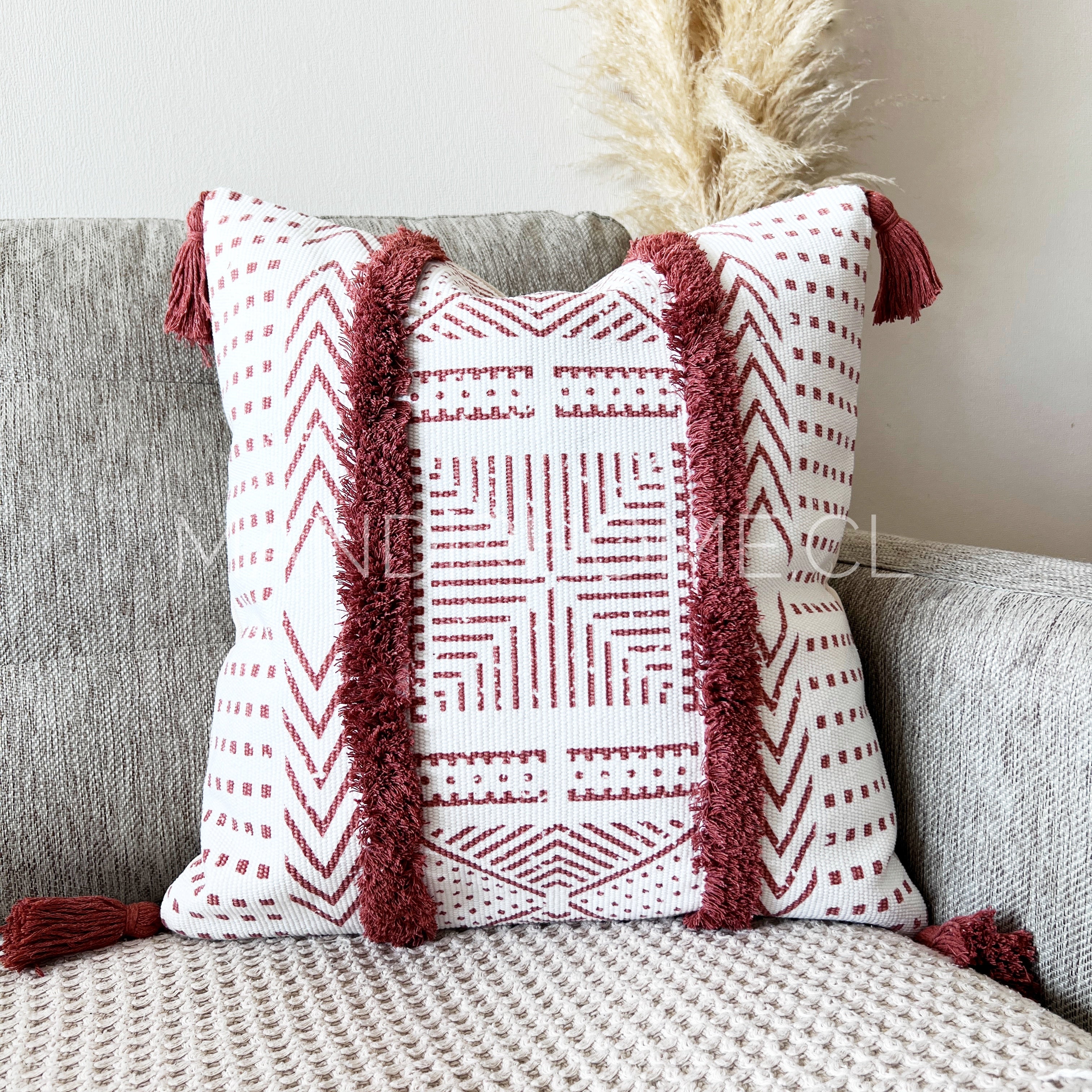 ¡Queda 1! Funda Boho Berta Ladrillo Cuadrada