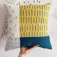 Funda de Cojín Bordado Gaspar Geométrico Casual Bordado Cuadrada