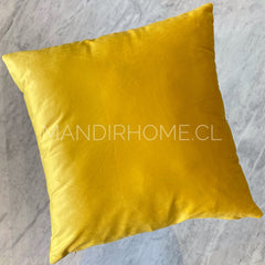 Funda de Cojín Velvet Liso Amarillo Mostaza