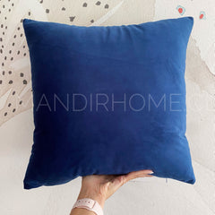 Funda de Cojín Velvet Liso Azul