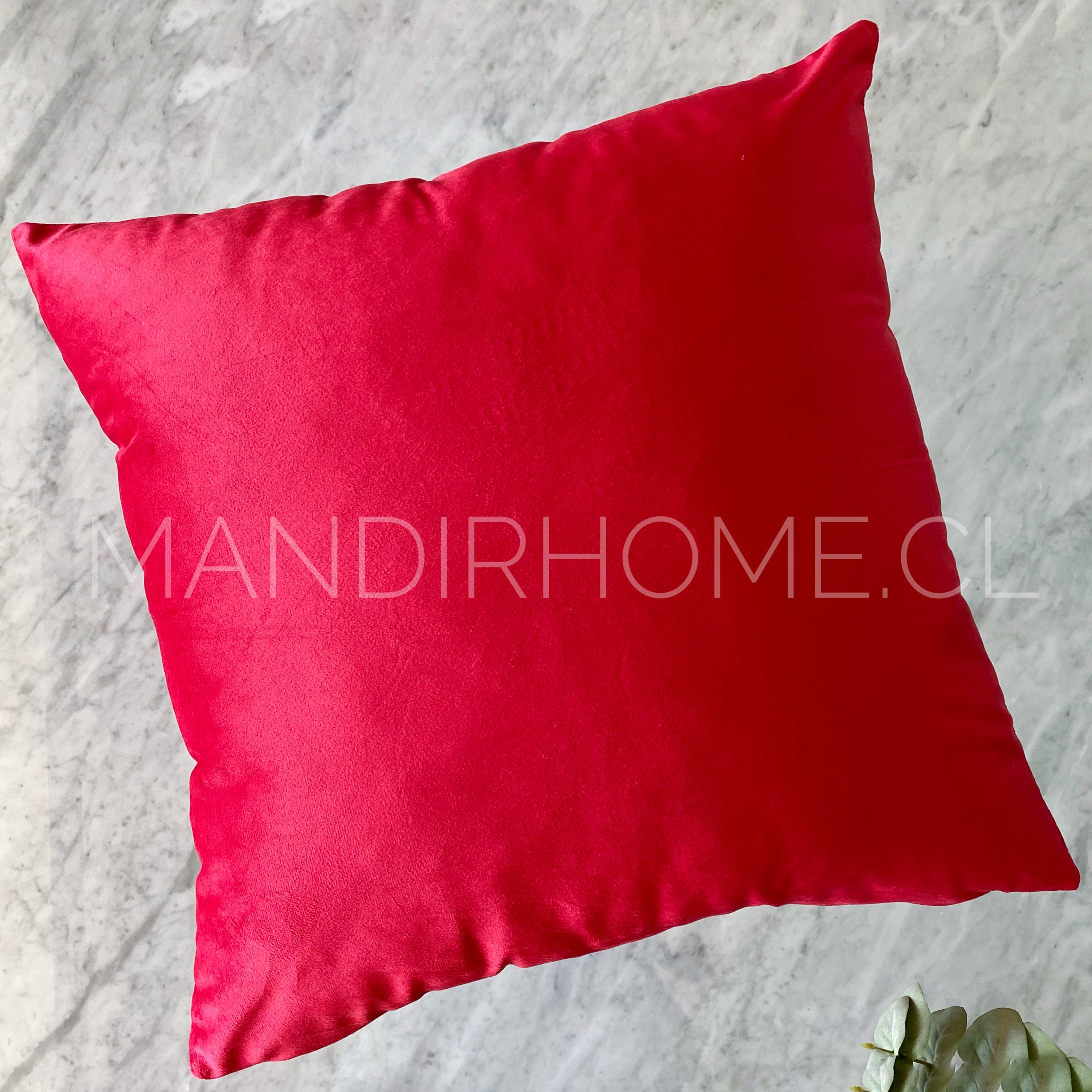 Funda de Cojín Velvet Liso Rojo Moulin Rouge