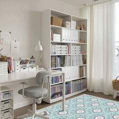 Alfombra Vinílica Mandala Turquesa 220x140cms/ A PEDIDO