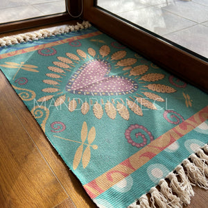 Alfombra Bajada Rectangular Estampado Corazón 100x60cms