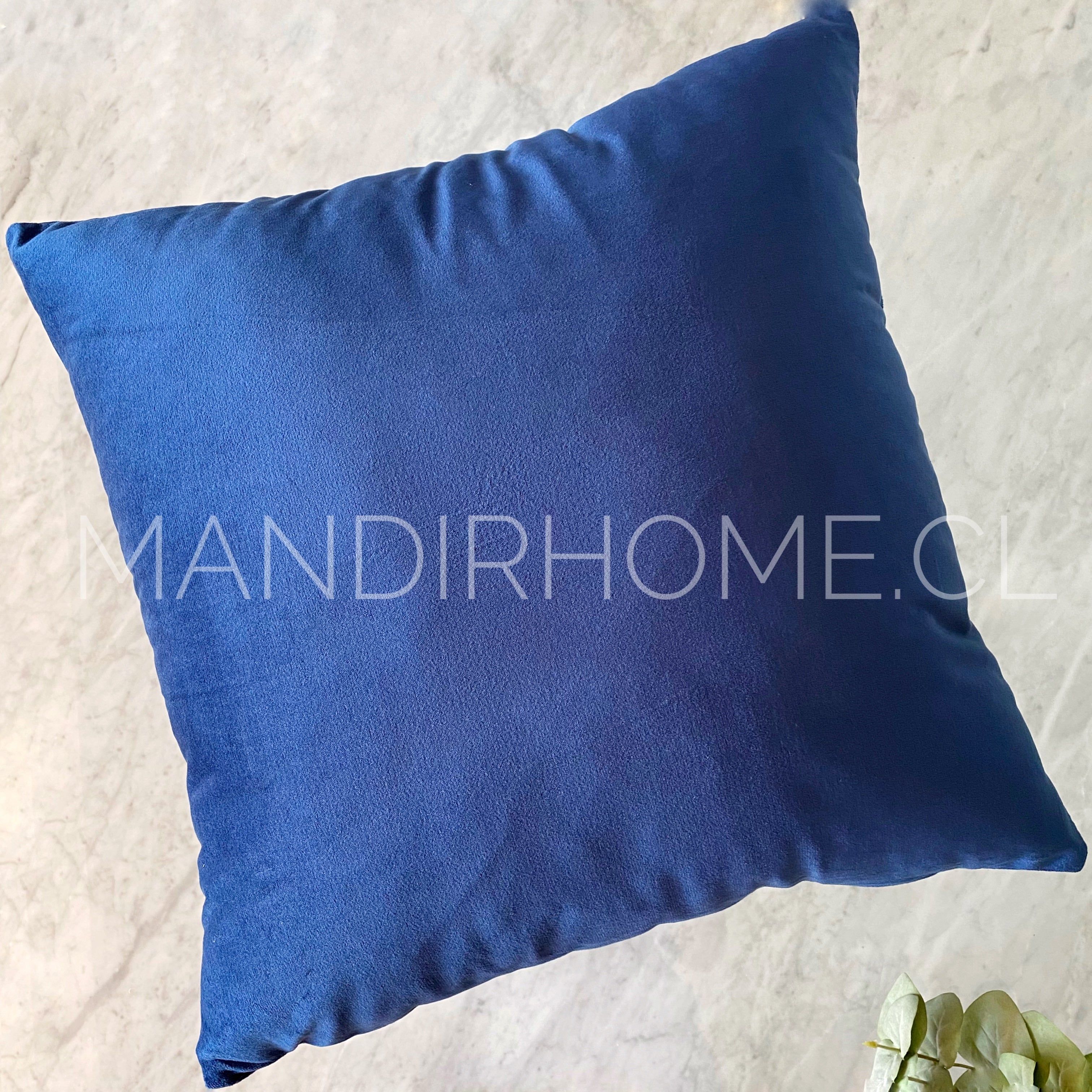 Funda de Cojín Velvet Liso Azul